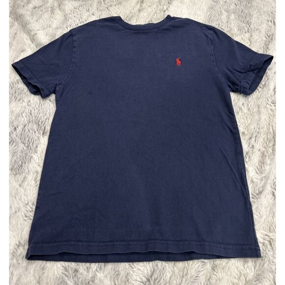 Boy’s Polo Ralph Lauren Short Sleeve T-Shirt size 10-12 Navy Blue 100% Cotton - Picture 1 of 5